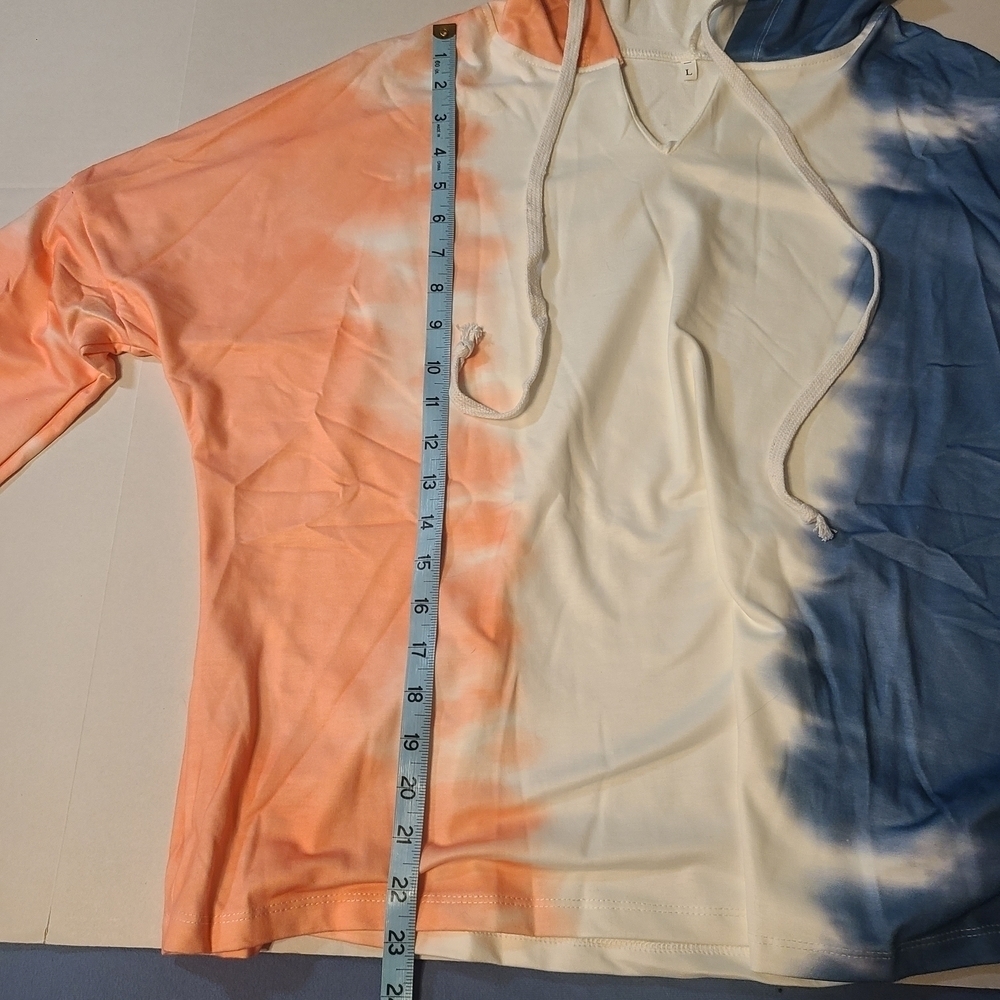 Tie-Dye Comfy Verstile Hooded Womens Sweatshirt NWOT Large No Pockets - Picture 8 of 9